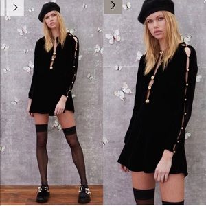 For Love and lemons black velvet bee dress Beatrice Mini